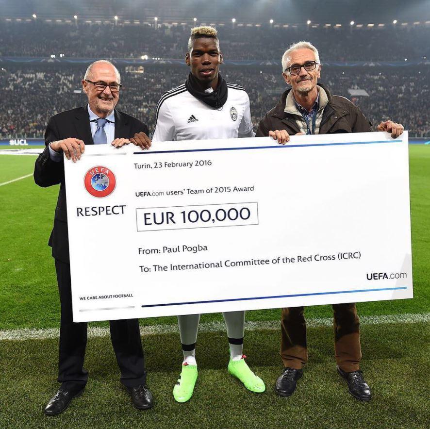  Paul Pogba has shown his generous side before while at Juventus