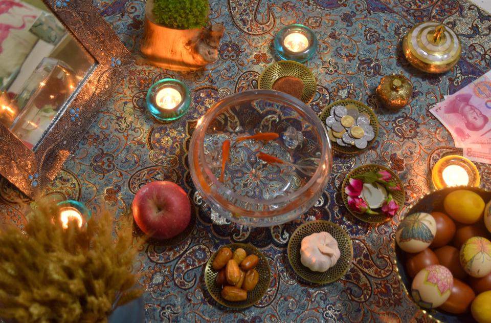  Items on the table represent health, wealth, contentment and wisdom