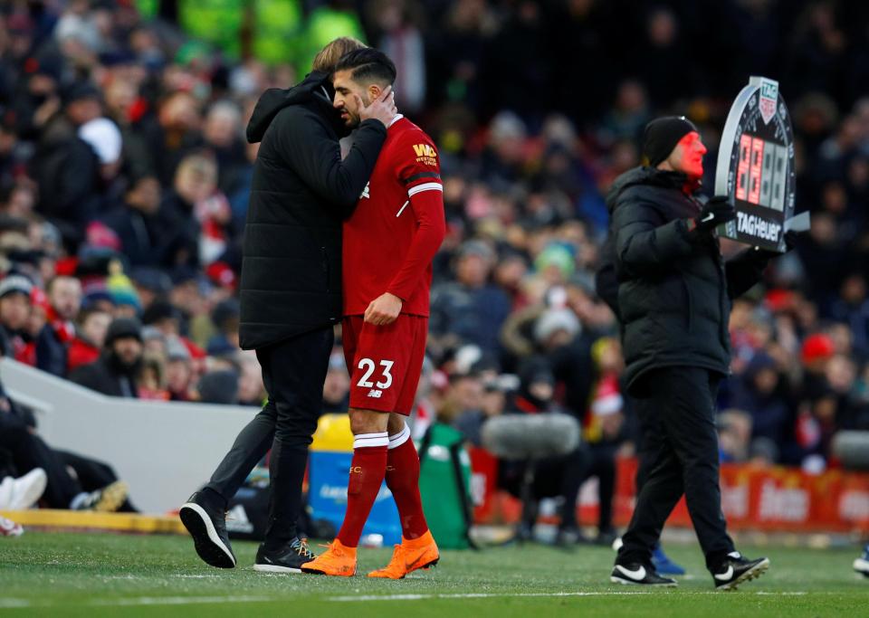  Reds midfielder Emre Can was forced off against Watford and is keen to fully recover