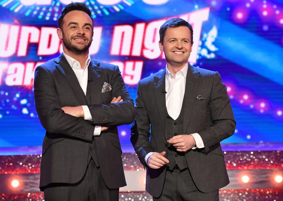 Ant with Dec, his TV presenting partner on Saturday Night Takeaway