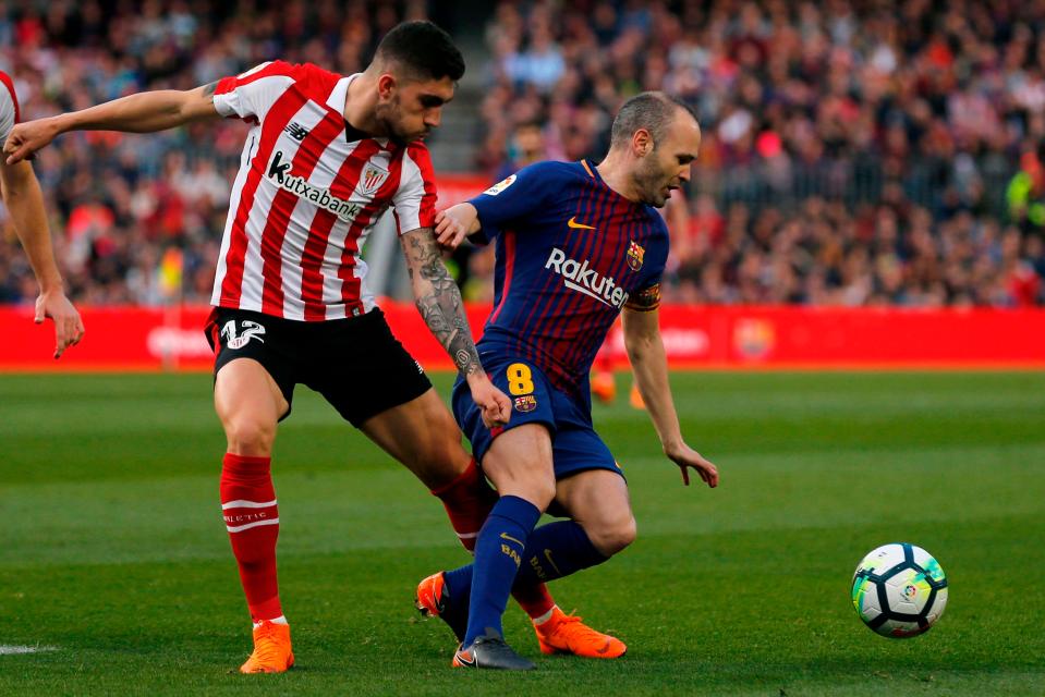  Andres Iniesta was brought on as a second half substitute for Ousmane Dembele