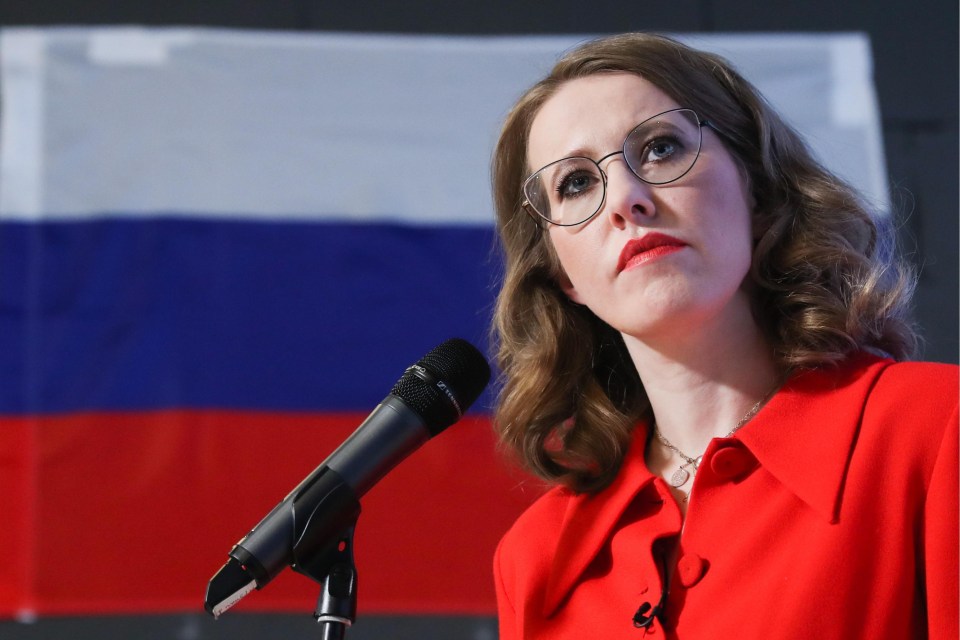 Ksenia Sobchak, presidential candidate from the Grazhdanskaya Initsiativa Party, speaks