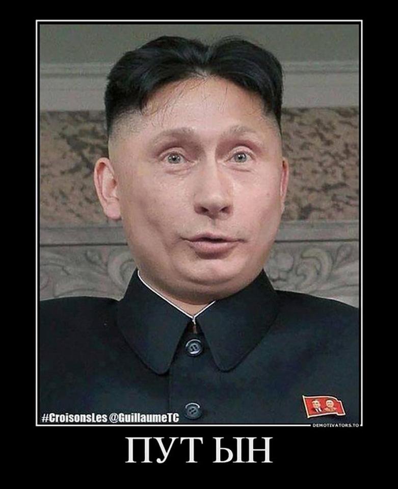  Memes circulating on social media mocked up Putin as Kim Jong-un