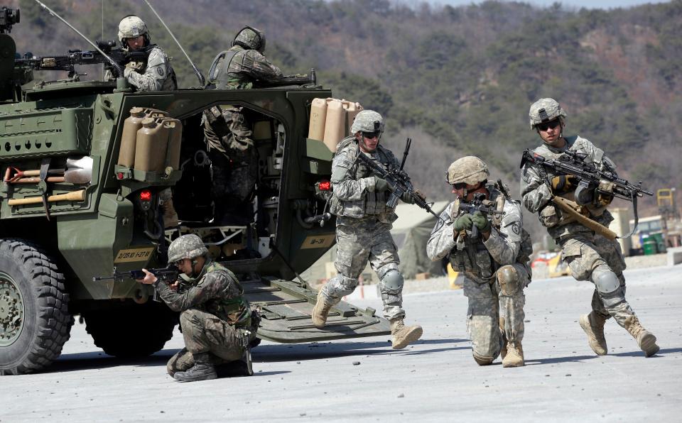  America and South Korea will carry out their joint exercise next month (file photo)