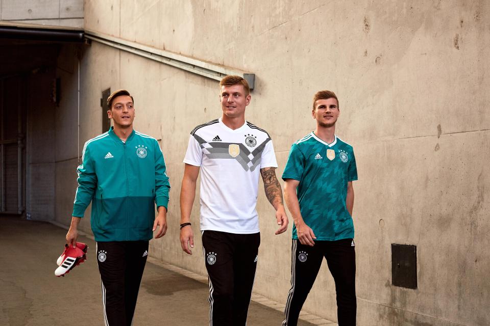  Germany's home shirt is a classic white number