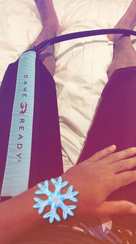  Arsenal and Gabon ace Aubameyang has also undergone cold therapy