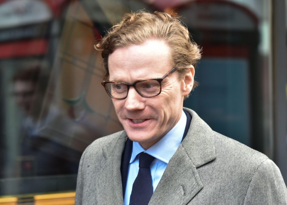  Chief executive Alexander Nix arrives at the Cambridge Analytica office today