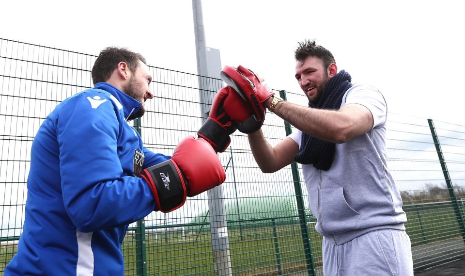  Fury seemed to be enjoying his time training with Bolton