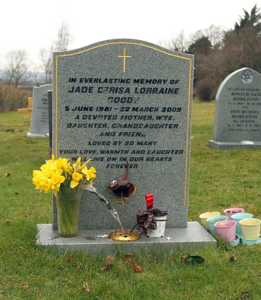  Jade's grave is seen adorned with fresh flowers the day before the ninth anniversary of her death