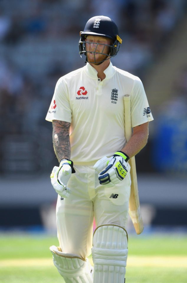  Ben Stokes reacts after being dismissed by Trent Boult for a duck