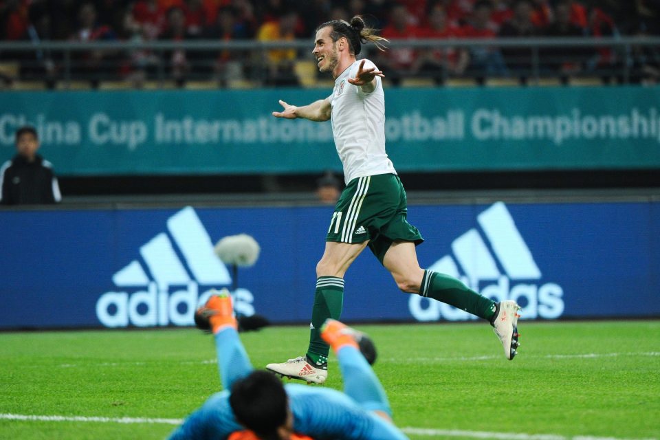  Bale bagged a hat-trick during a friendly against China