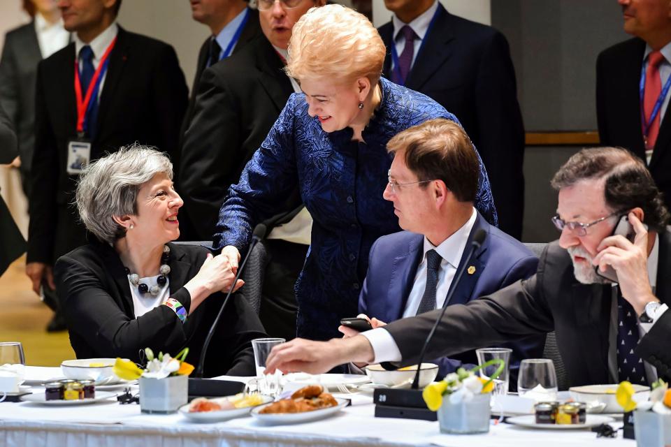  Mrs May convinced other EU countries to follow suit in expelling diplomats, including Lithuanian President Dalia Grybauskaite