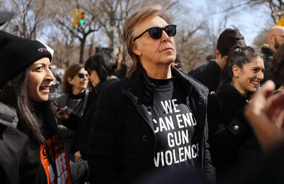  Sir Paul McCartney remembers his best friend John Lennon at the anti-gun march in New York City