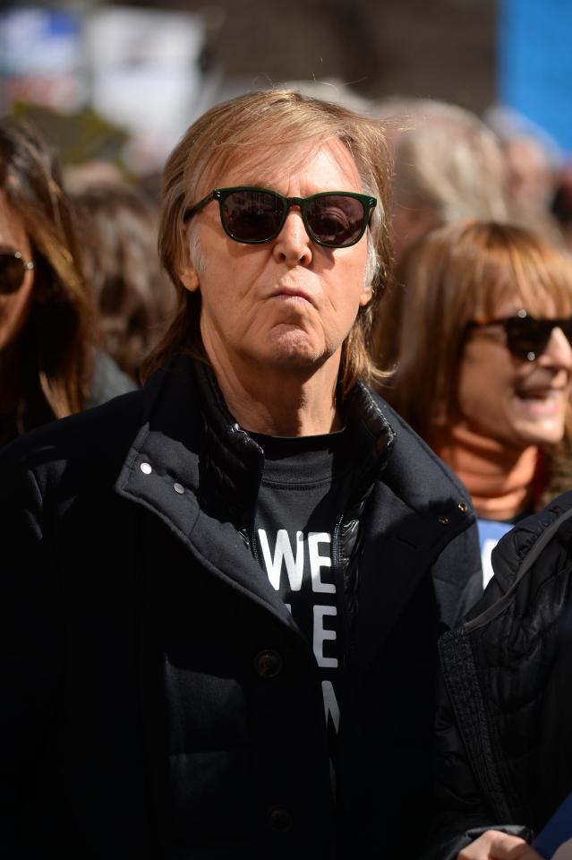  Sir Paul stood in solidarity with other protesters and reminded the world of his own experience with gun violence