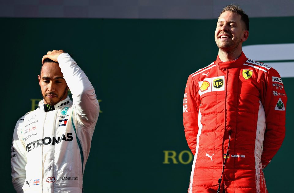  Lewis Hamilton is clearly disappointed at finishing behind rival Sebastian Vettel