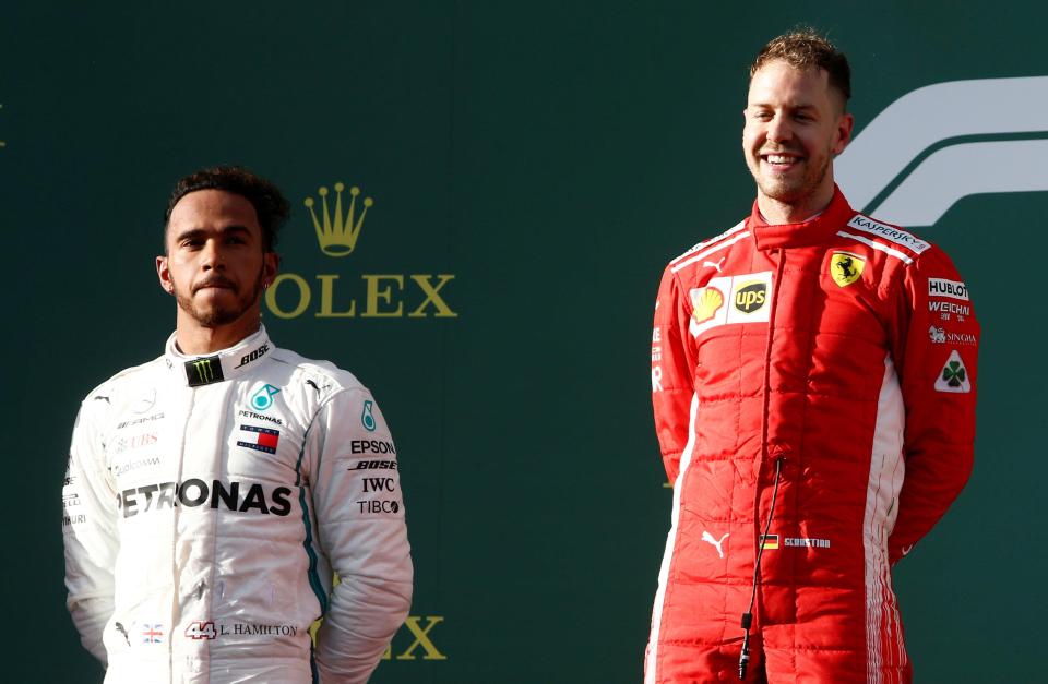  Lewis Hamilton looked to have the race in the bag before a Mercedes blunder allowed Sebastian Vettel to win