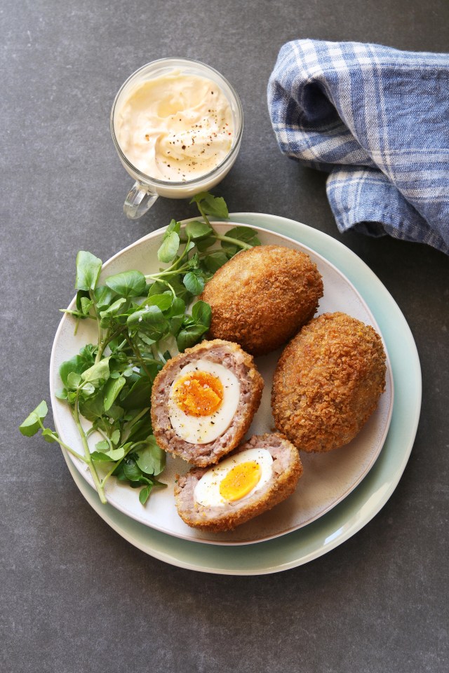 Scotch eggs give you double the protein and as an alternative to turkey mince you can use pork