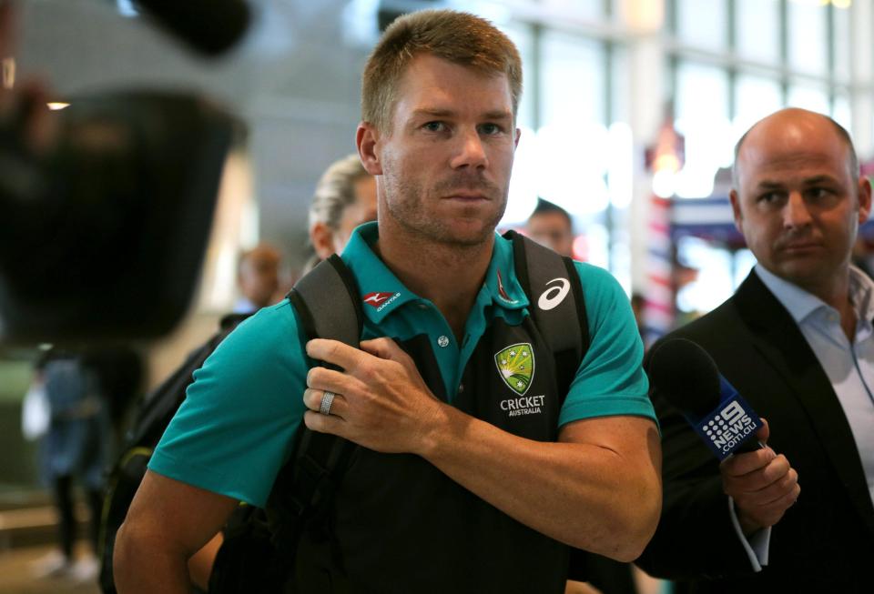  David Warner leaves Cape Town to fly to Johannesburg where he heard he was banned for a year