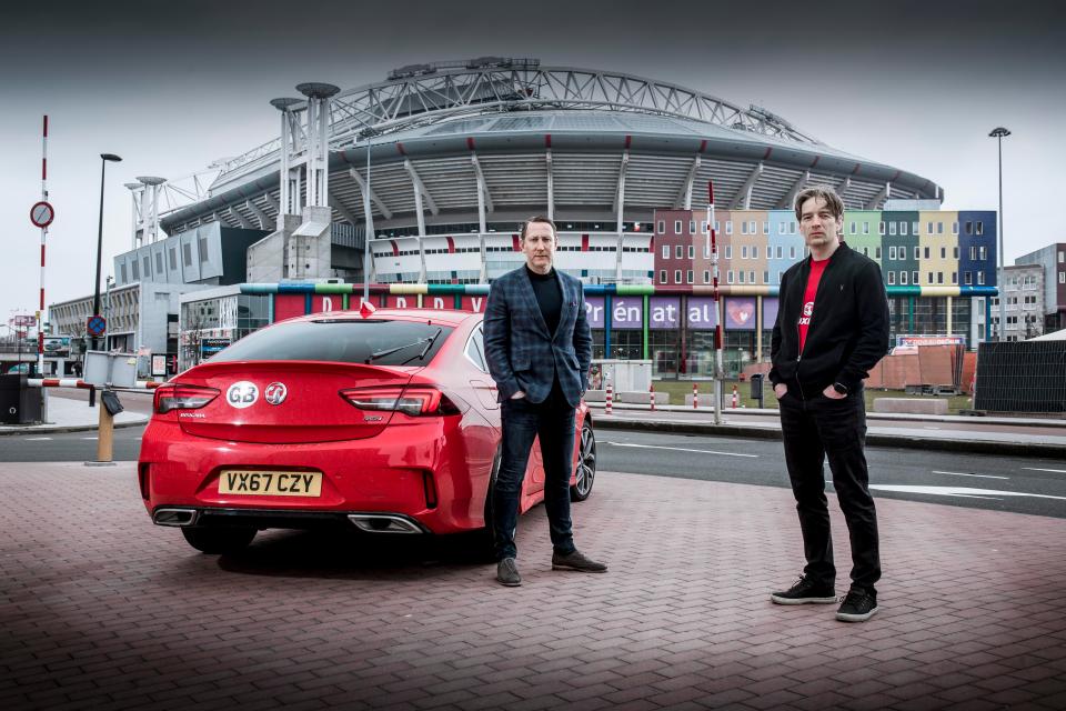  Ray and Rob with the Vauxhall Insignia outside Wembley stadium