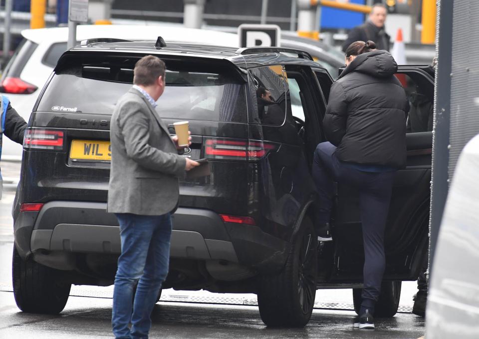  Ibra was seen being whisked away by a car