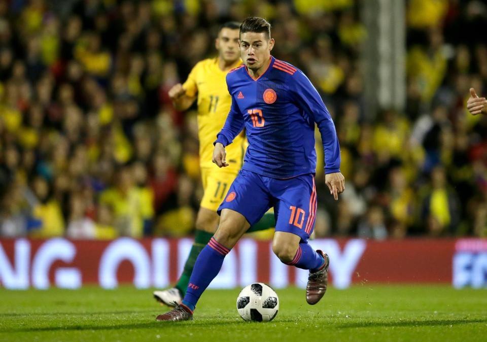  James in action during Colombia's 0-0 draw with Australia