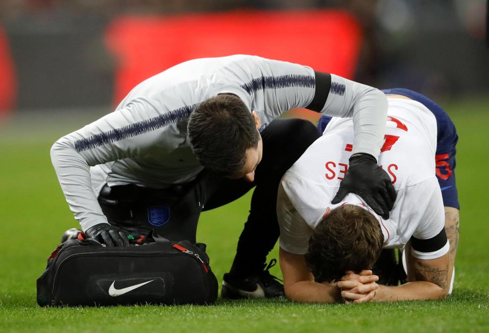  John Stones was forced to leave the pitch late on with an injury