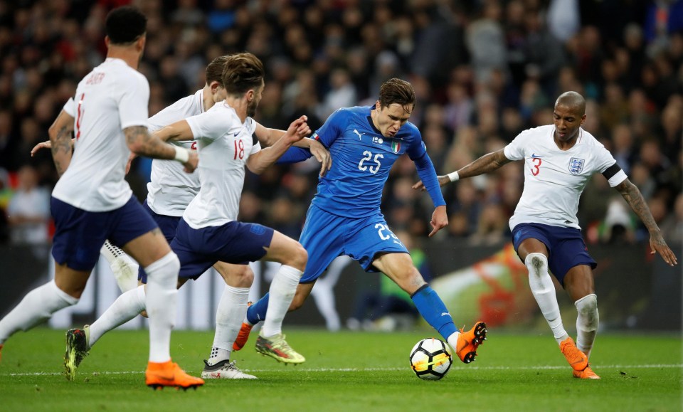 James Tarkowski was adjudged to have fouled Federico Chiesa