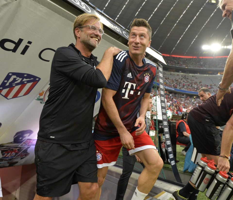  Jurgen Klopp, pictured with Robert Lewandowski, would be a 'good fit' for Bayern Munich, according to his agent