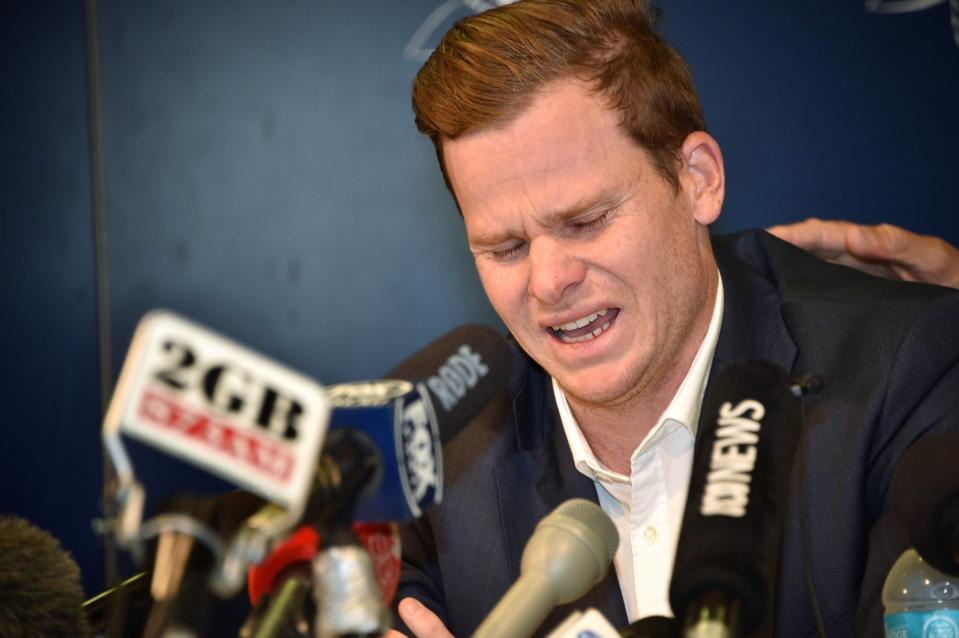  Blubbering Steve Smith could not hide his tears