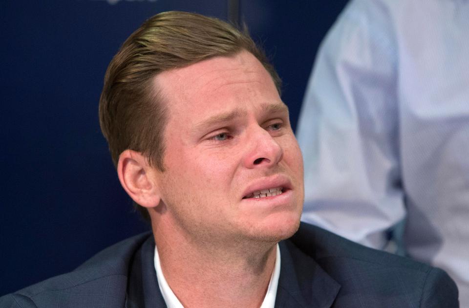  Steve Smith also broke down in tears at his press conference a few days ago