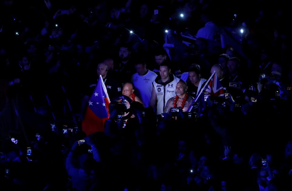  Joseph Parker walks out for world heavyweight unification bout against Anthony Joshua