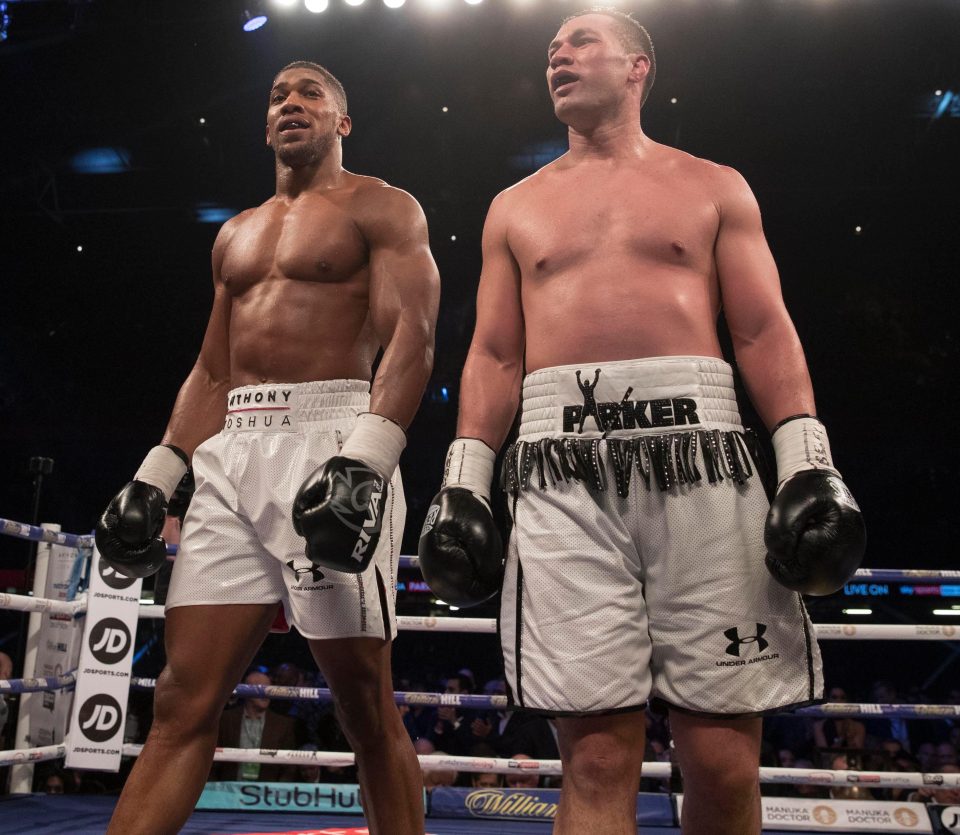  Anthony Joshua and Joseph Parker were both still standing at the end of their fight