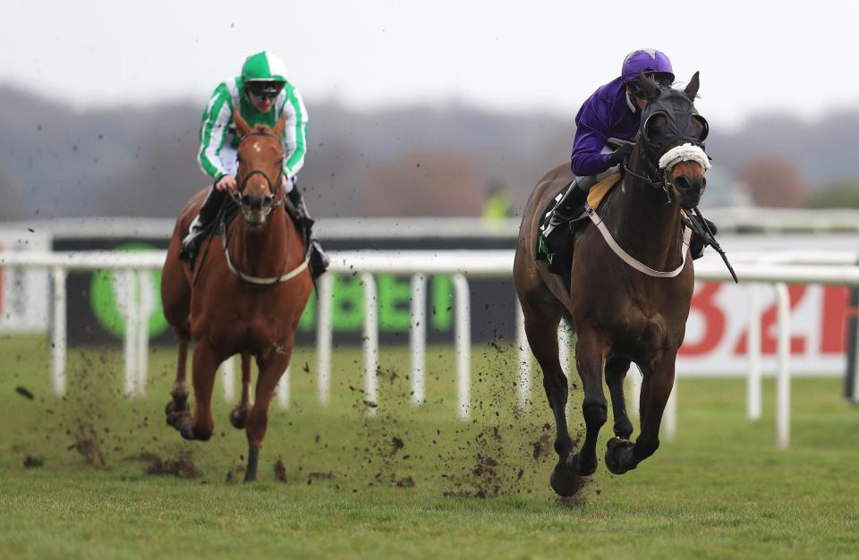  Perfect Pasture shoots clear of the field in the Unibet Cammidge Trophy at Doncaster