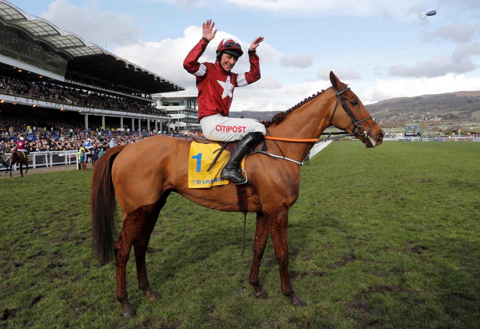  Balko Des Flos and Davy Russell after their fine Ryanair Chase victory