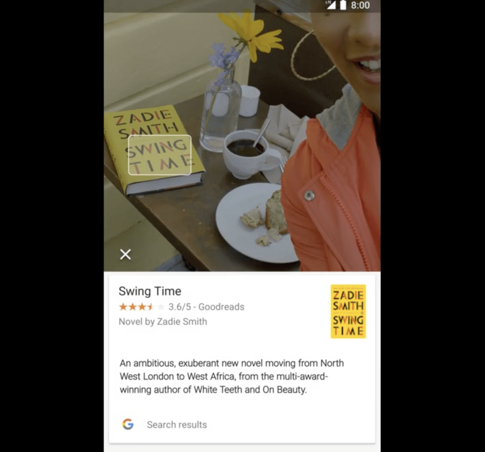  Google Lens can also give you information about a book you've spotted