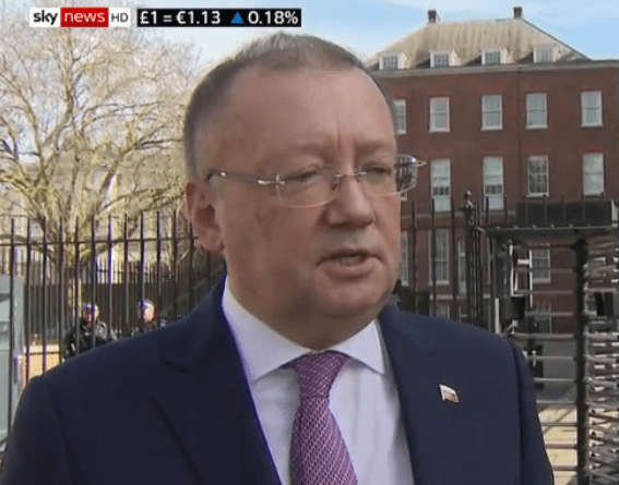  Russian ambassador Alexander Yakovenko hit out at Britain