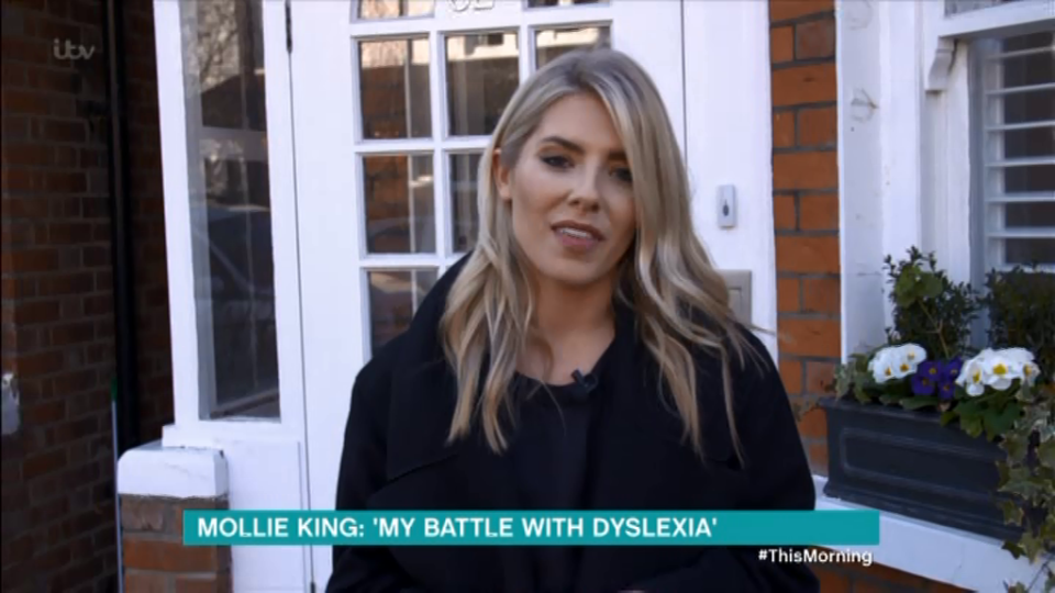  Mollie King hosted a segment on dyslexia on This Morning today