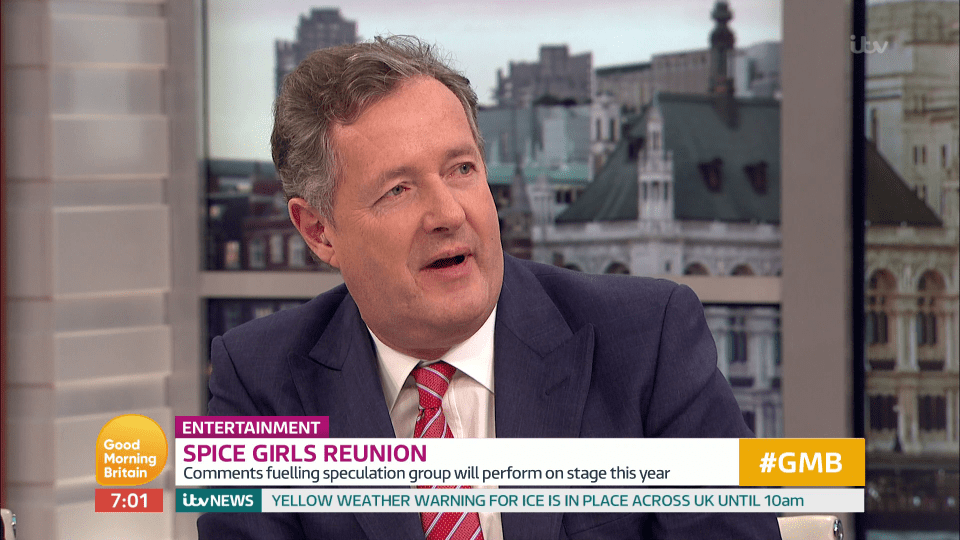  Piers Morgan has slammed the Spice Girls reunion and thinks they 'had their moment'