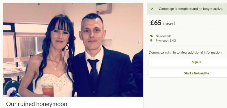  Newlyweds Sarah and Sam Davey set up a crowdfunding appeal for a second honeymoon