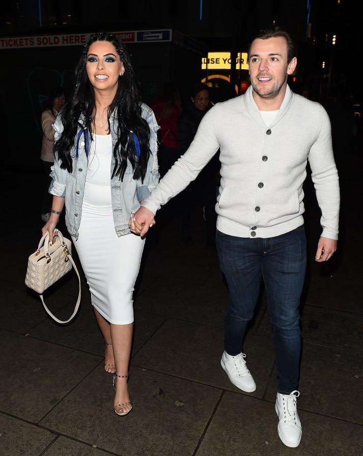  Love Island couple Cara De La Hoyde and Nathan Massey are filming scenes for the latest series of Towie