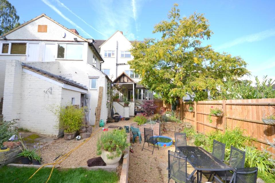  There is a raised terrace area at the back of the house