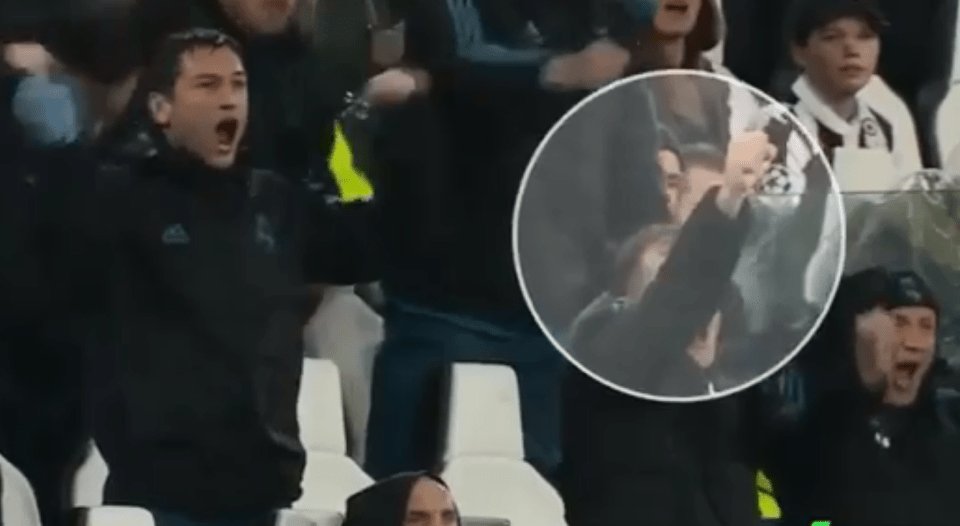  Gareth Bale barely moves as his team-mates go wild celebrating