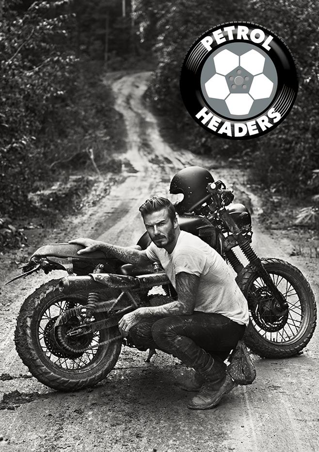  David Beckham with his Triumph Bonneville