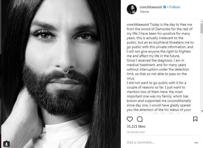 Conchita said she has been receiving treatment for several years