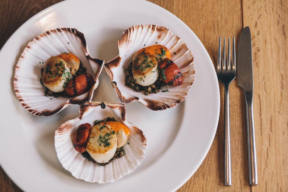  Scallops at The Terrace restaurant in Gwel an Mor