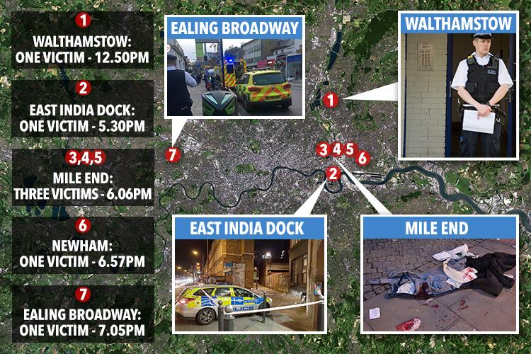  The scenes of a spate of horrific stabbings on April 6