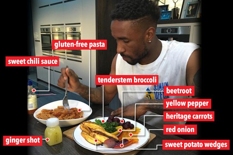  Bournemouth striker Jermain Defoe tucks into a vegan meal ahead of a game