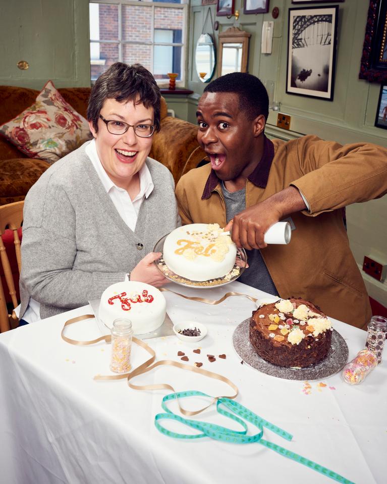  Katherine discovers that even a Fab cake can use a bit of squirty cream