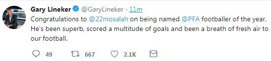  Gary Lineker broke the news on social media