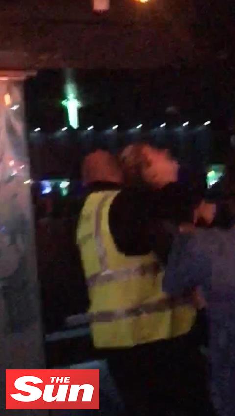  The bouncer eventually picked her up and walked out with her - shortly after she arrived for a night out